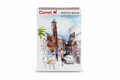Camel Sketch Book A4 front cover with spiral at top and watercolour street scene