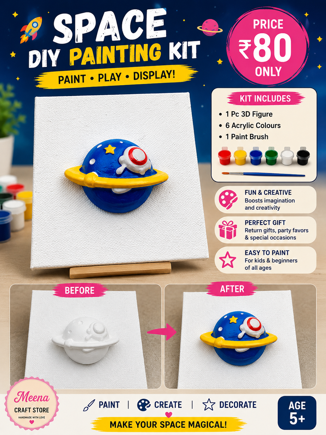 Space DIY Painting Kit Planet 3D Figure