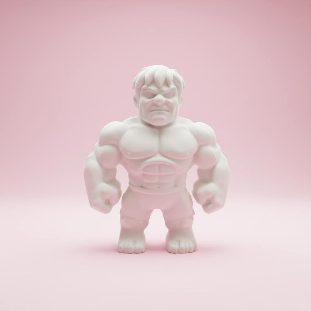 DIY Hulk 3D Figurine on pink background - main photo