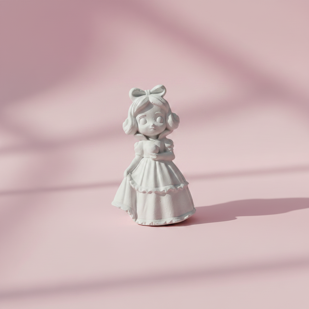 Snow White DIY Plaster Fridge Magnet - Unpainted