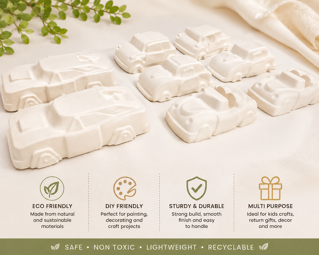 DIY Plaster 3D figure Cars (Any 2 ) with 10 acrylic colours
