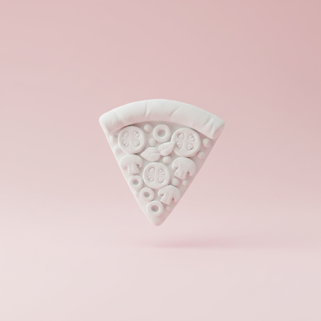 DIY Pizza Slice Fridge Magnet on pink background