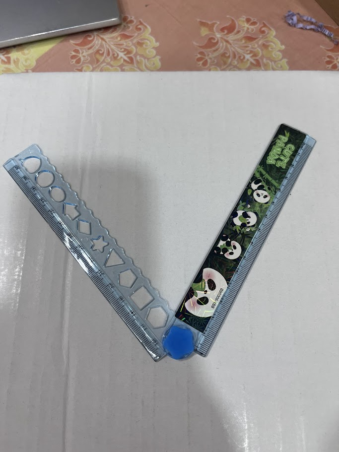 Cute Panda Folding Ruler with Shape Stencil