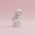 DIY Ariel 3D Figurine on pink background