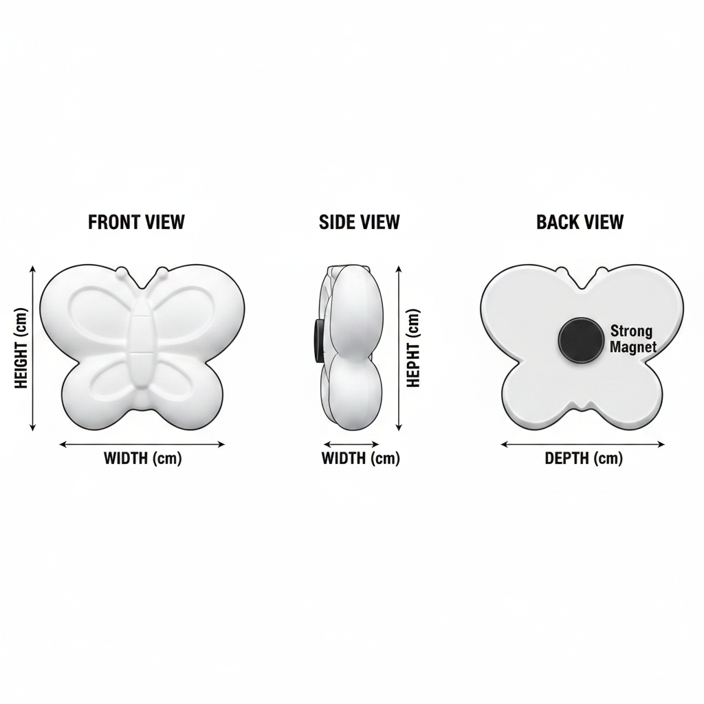 Butterfly Plaster Figure – Measurements Diagram