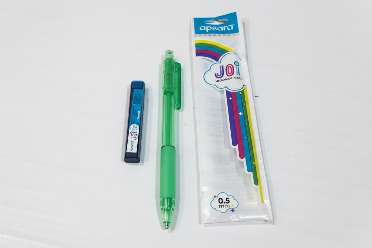 Apsara JOI Mechanical Pencil green with lead refill and packaging