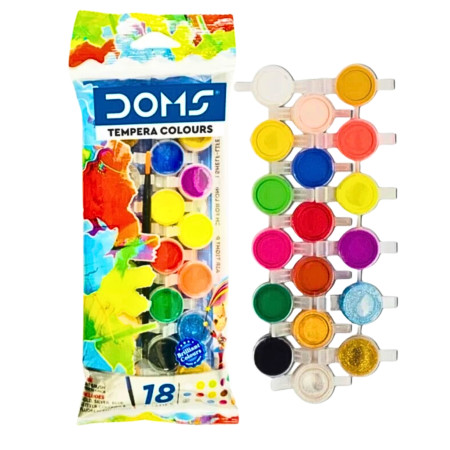 DOMS Tempera Colours 18 Shades with Brush