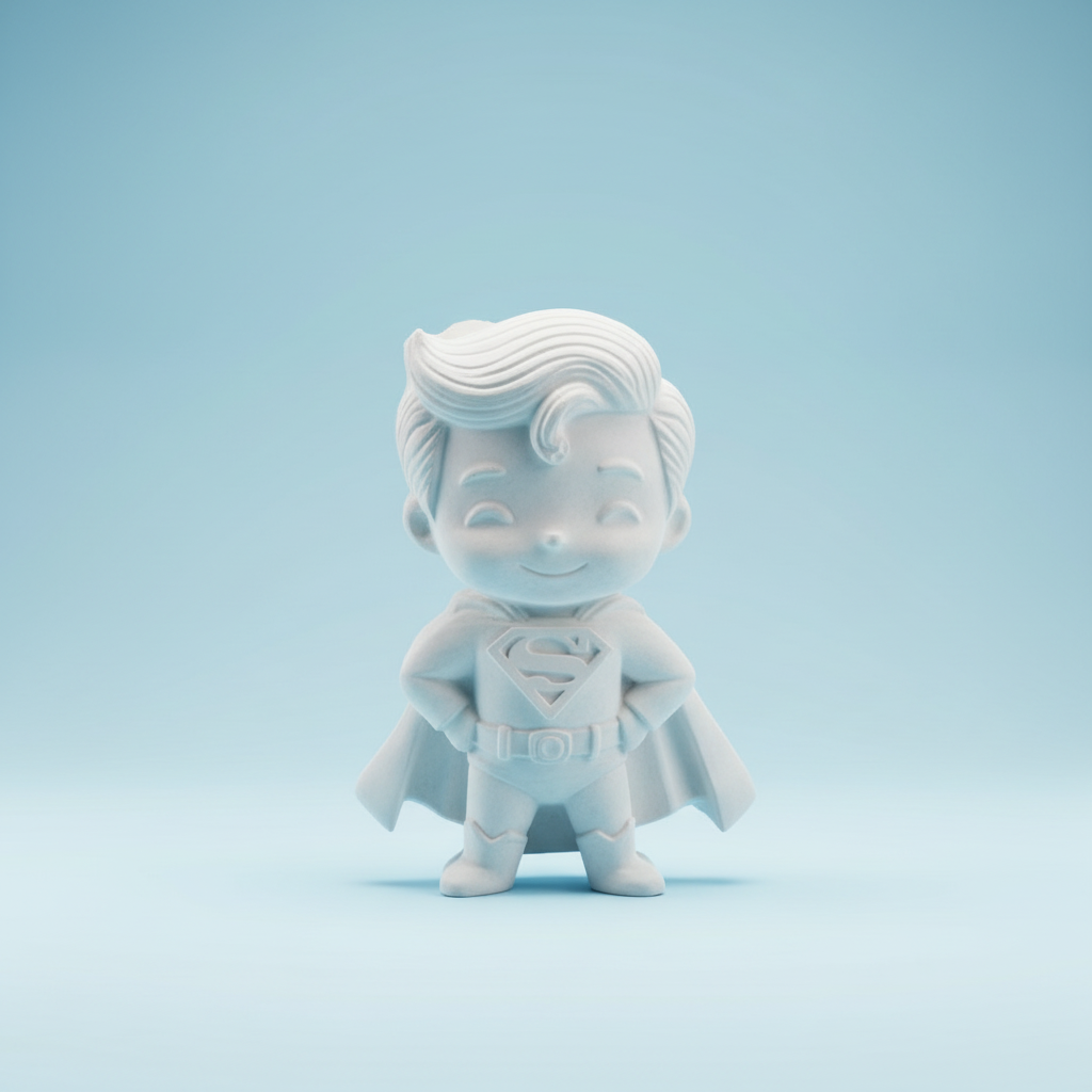 DIY Superman 3D Figurine on blue background