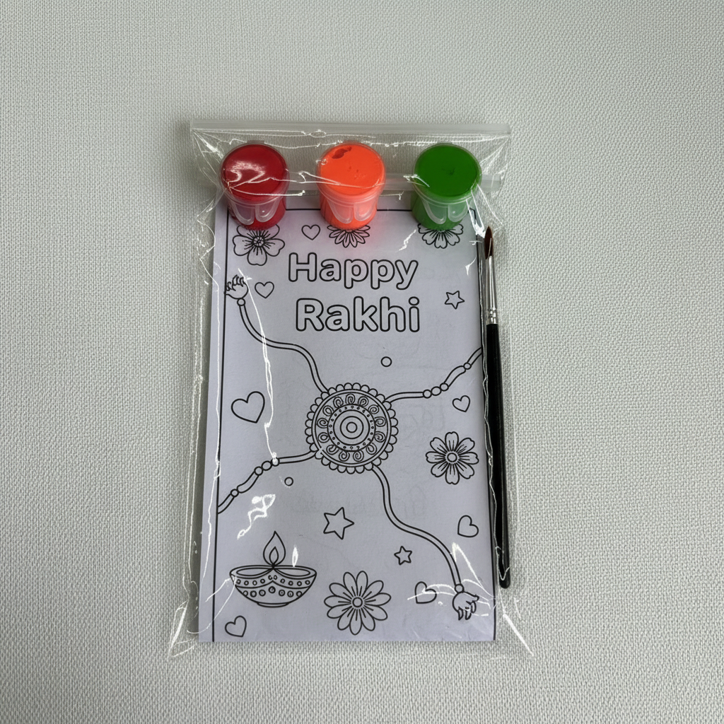 Rakhi DIY Fridge Magnet Kit - packaging with paint pots and brush