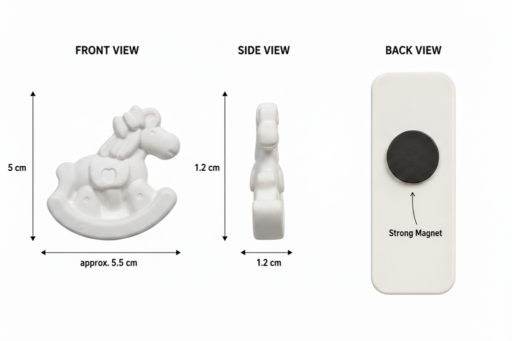 Rocking horse plaster figure measurements diagram